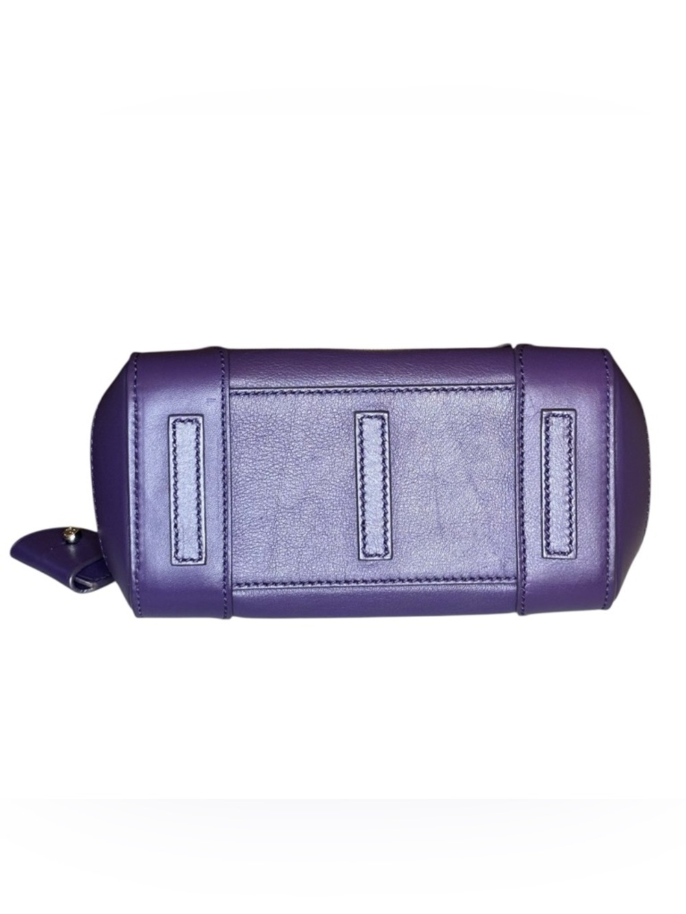 Ralph Lauren Mini Ricky Satchel | Purple Leather | Silver Hardware - Picture 5 of 16